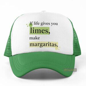 🆕If Life Gives You Limes Make Margaritas Foam Trucker Hat Mesh Snapback Cap
